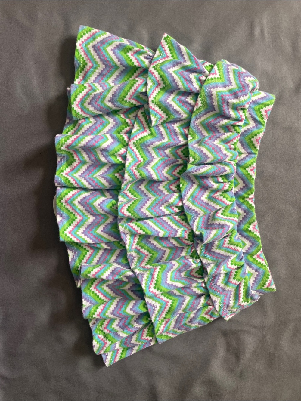 Wishful Park Girls Ruffled Skort Skirt Chevron Zig Zag Neon Purple Blue Size 6X